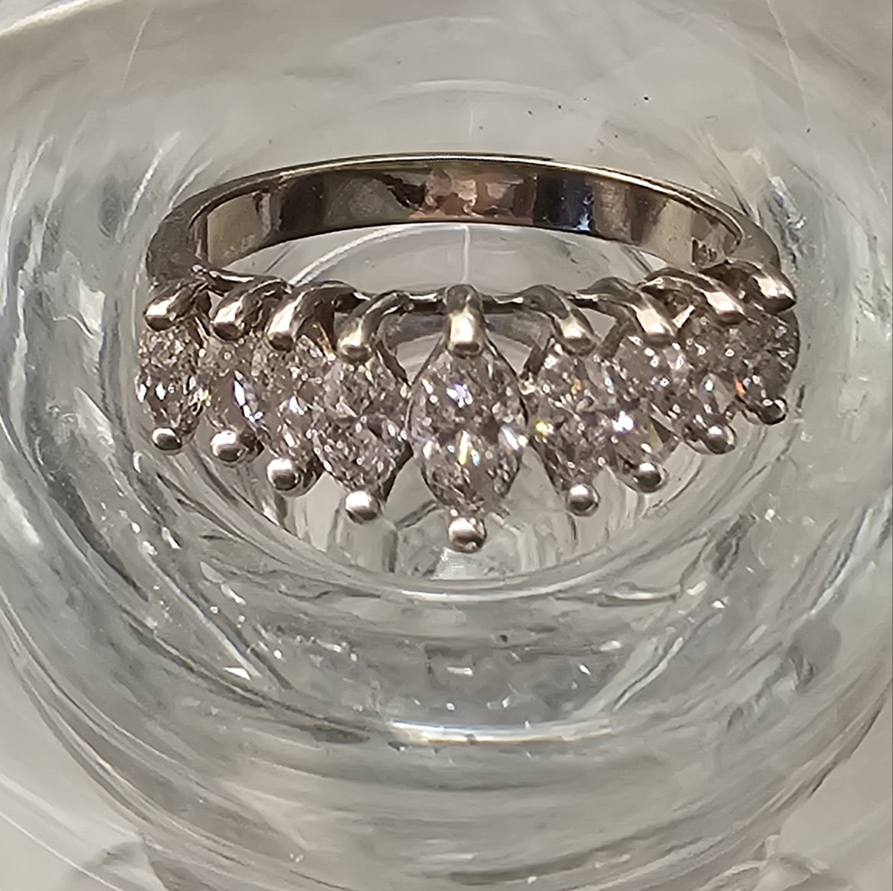 14K White Gold Anniversary Ring